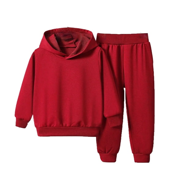 WOYY Boys' Sweatsuit 2 Piece Basic Solid Sweatshirt and Sweatpants Jogger Pants Set Children's Clothes Sets, Sizes 2-8