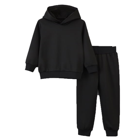 WOYY Boys' Sweatsuit 2 Piece Basic Solid Sweatshirt and Sweatpants Jogger Pants Set, Sizes 2-8