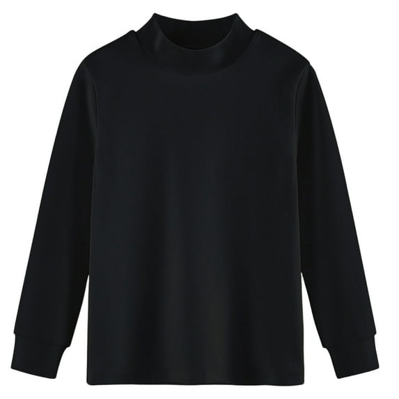 WOYY Boys Thermal Long Sleeve Shirt Base Layer Warm Undershirt Basic T-Shirt, Sizes 2-18