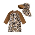thumbnail image 1 of WOYY Boys UPF 50+ Bathing Suit Long Sleeve Rash Guard One Piece Swimsuit with Hat, Sizes 18-24 Months, 1 of 2