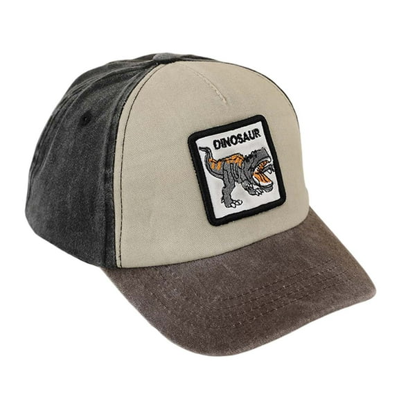 WOYY Boys Vintage Baseball Cap Dinosaur Print Adjustable Snapback Hat Color Block Sun Hat