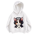 thumbnail image 1 of WOYY Casual Hoodie for Girls Cartoon Cat Print Pullover Hooded Sweatshirt, Sizes 7-8, 1 of 2