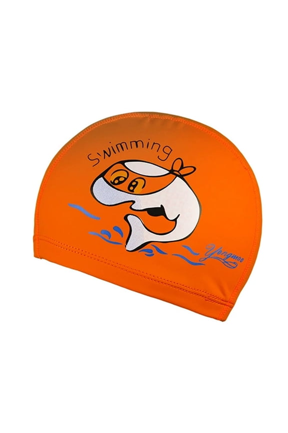 Children's Cartoon Pu Swimming Cap Waterproof Swim Hat for Baby Boys Girls