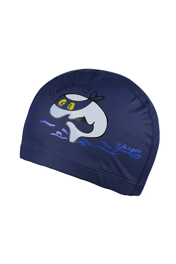 Children's Cartoon Pu Swimming Cap Waterproof Swim Hat for Baby Boys Girls