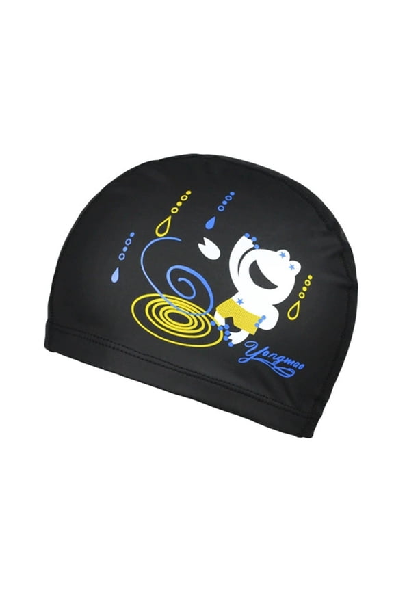 Children's Cartoon Pu Swimming Cap Waterproof Swim Hat for Baby Boys Girls