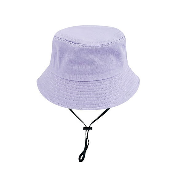 WOYY Children's Fisherman Hat Solid Color Adjustable Sun Hat Boys & Girls Bucket Hats