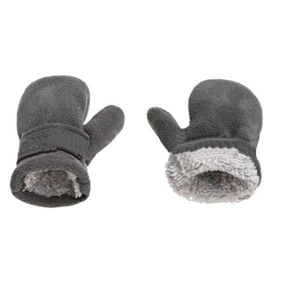 WOYY Children's Fleece Mittens Winter Warm Soft Gloves With Velcro for Boys And Girls
