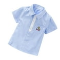 thumbnail image 1 of WOYY Children's Short Sleeve School Shirt Boys & Girls Cotton Button Up Shirt, Sizes 3-14, 1 of 2