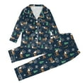 thumbnail image 1 of WOYY Christmas Family Matching Pajama Sets Long Sleeve Shirt Top Pants Satin Silk Loungewear(Kid's), 1 of 5