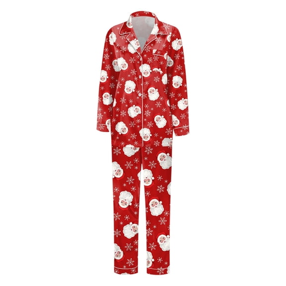 WOYY Christmas Family Pajamas Matching Sets Long Sleeve Top Pants Holiday Sleepwear PJ