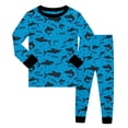 thumbnail image 1 of WOYY Cotton Outfit Set for Boys Shark Print Long Sleeve Top Pants Sleepwear, Sizes 2-3T, 1 of 3