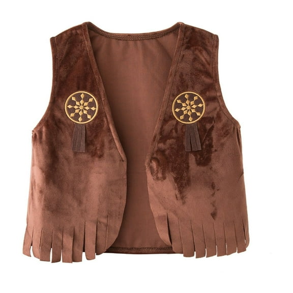 WOYY Cowboy Co_Stume for Kids Boys Tassal Cowboy Vest Party Sleeveless Jacket