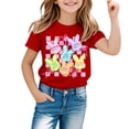 thumbnail image 1 of WOYY Easter T Shirt for Girls Rabbit Print Short Sleeve Crew Neck T-Shirt Top, Sizes 1-13, 1 of 4