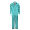 thumbnail image 1 of WOYY Family Matching Pajamas Set Imitation Silk Long Sleeved Tops Pants Nightwear Pj's Set, 1 of 8
