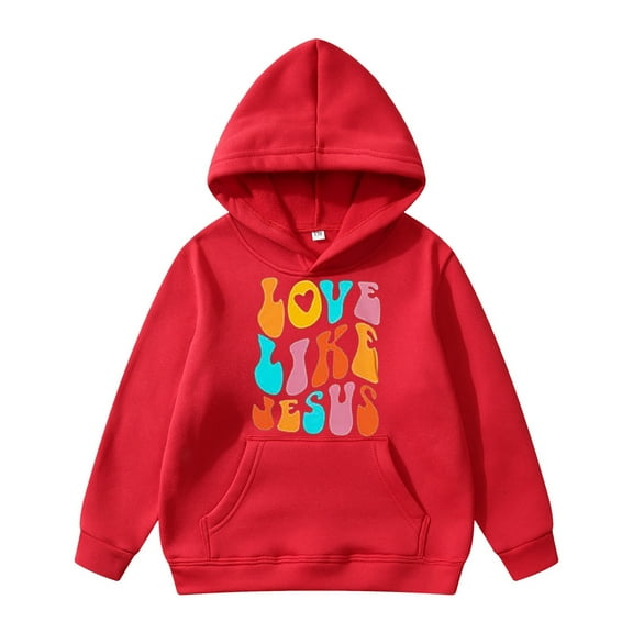 WOYY Hoodie for Girls Letter Print Pullover Hooded Sweatshirt Casual Loose Hoodies