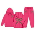 thumbnail image 1 of WOYY Tracksuit for Girls Casual Bow Print Hoodie Jogger Pants Outfits, Sizes 3-4T, 1 of 6