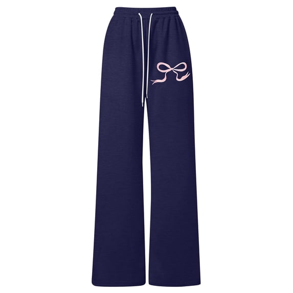 WOYY Girl Athletic Casual Sweatpants Bow Print Open Bottom Joggers Sweat Pants, Sizes 4-13