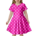 thumbnail image 1 of WOYY Girl Polka Dots Short Sleeve Dress Summer Casual Fit and Flare Dress, Sizes 4-13, 1 of 3