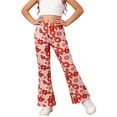 thumbnail image 1 of WOYY Girl's Athletic Floral Flared Pants High Rise Stretch Workout Leggings, Sizes 1-14, 1 of 3