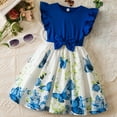 thumbnail image 1 of WOYY Girl's Butterfly Print Ruffle Sleeveless Dress Cotton Ribbed Casual Dress, Sizes 2-7, 1 of 8