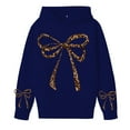 thumbnail image 1 of WOYY Girl's Hooded Sweatshirt Bow Print Loose Soft Hoodie Girls Casual Hoodies, Sizes 3-14, 1 of 3