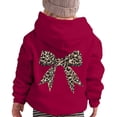 thumbnail image 1 of WOYY Girl's Hoodie Leopard Bow Print Long Sleeve Pullover Hooded Sweatshirt, Size 2-13, 1 of 4