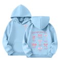 thumbnail image 1 of WOYY Girl's Hoodie Letter Bow Print Hooded Sweatshirt Casual Pullover Hoodies, Sizes 3-12, 1 of 5