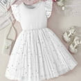thumbnail image 1 of WOYY Girl's Stylish Sequin Princess Dress Flutter Sleeves Birthday Party Dress, Sizes 3-10, 1 of 7