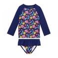 thumbnail image 1 of WOYY Girl's Tropical Print Swimsuit 2 Piece Long Sleeve Rash Guard and Bikini Bottom Bathing Suit, Sizes 2-8, 1 of 3