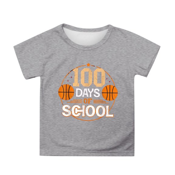 WOYY Girls 100 Days Of School Shirt Graphic Tee Casual Short Sleeve T-Shirt, Sizes 12-13