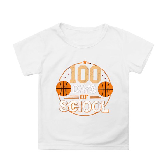 WOYY Girls 100 Days Of School Shirt Graphic Tee Casual Short Sleeve T-Shirt, Sizes 12-13