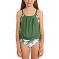 thumbnail image 1 of WOYY Girls' 2 Piece Bathing Suits Tropical Beach Tankini Set UPF50+ Swimsuit, Sizes 5-14, 1 of 6
