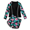thumbnail image 1 of WOYY Toddler Girls Long Sleeve Rash Guard Shorts UPF 50+ Swimsuit Swimwear, Sizes 2-9, 1 of 5