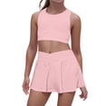 thumbnail image 1 of WOYY Girls Athletic Outfits Summer Solid Cropped Tank Top Skort Set, Sizes M, 1 of 8