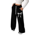 thumbnail image 1 of WOYY Girls Baggy Sweatpants Lightweight Straight Leg Athletic Pants, Sizes 6-7, 1 of 5