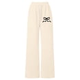 thumbnail image 1 of WOYY Girls Bow Drawstring Straight Leg Sweatpants Active Casual Pants, Sizes 4-5T, 1 of 3