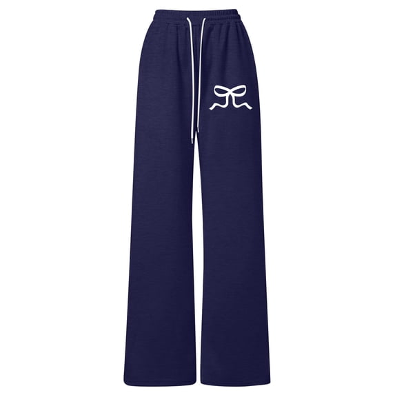 WOYY Girls Bow Drawstring Straight Leg Sweatpants Active Casual Pants, Sizes 6-7