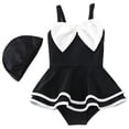 thumbnail image 1 of WOYY Girls Bow Swim Dress Princess One-Piece Swimsuit with Swimming Cap Bathing Suit, Sizes 2-10, 1 of 2