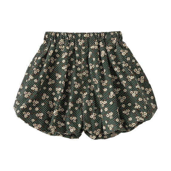 WOYY Girls Bubble Hem Shorts Casual Pull-On Lightweight Puffy Play Shorts, Sizes 12M-6Y