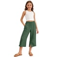thumbnail image 1 of WOYY Girls Capri Pants Elastic Waist Drawstring Relaxed Fit Straight Leg Pants, Sizes 5-15, 1 of 6