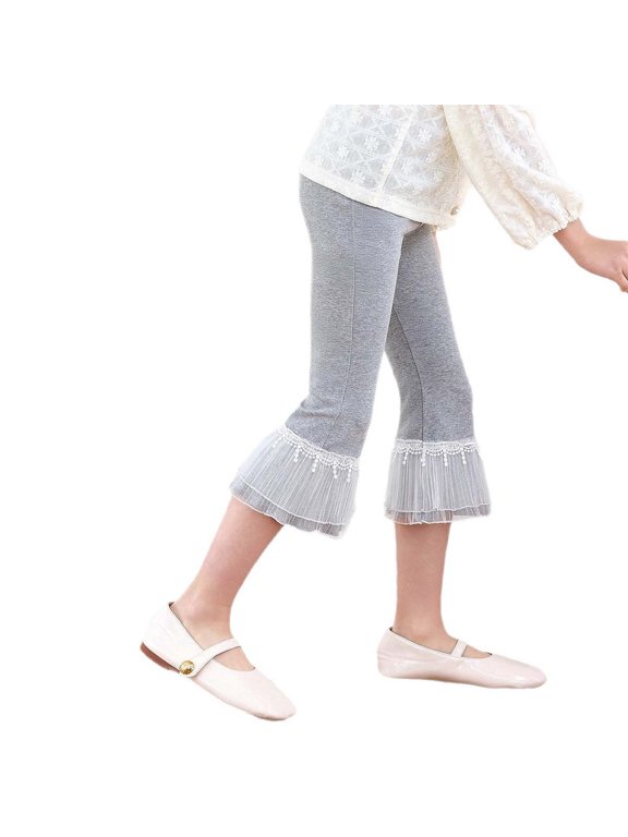Girls Capri Pants Flared Leggings Casual Stretch Soft Everyday Capris Bottoms