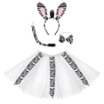 thumbnail image 1 of WOYY Girls Carnival Dance Party Tutu Skirt Hairband Tail 4-Piece Set, 1 of 3