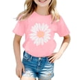 thumbnail image 1 of WOYY Girls Casual T-Shirt Sunflower Print Short Sleeve Crewneck Tshirt, Sizes 1-13, 1 of 3