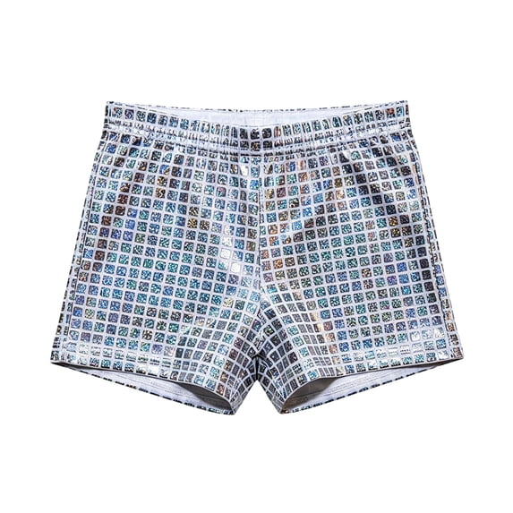 WOYY Girls Checkered Sequins Shorts Kids Party Stage Performance Dance Shorts, Sizes 3-17