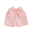 thumbnail image 1 of WOYY Girls Checkered Shorts Summer Lightweight Bow Pull On Gingham Shorts, Sizes 9M-3T, 1 of 2