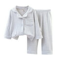 thumbnail image 1 of WOYY Girls Cotton Pajama Sets Long Sleeve Button Down Shirt Pants Sleepwear, Sizes 1-7, 1 of 3