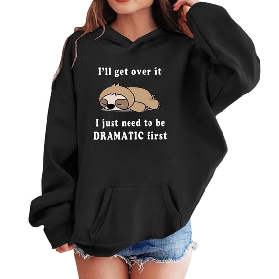WOYY Girls Cute Graphic Hoodie Casual Long Sleeve Hooded Sweatshirt Daily Wear, Sizes 2-14