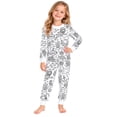thumbnail image 1 of WOYY Girls DIY Hand Drawn Pajamas Ocean Graphic Long Sleeve Sleepwear Set PJs, Sizes 2-9, 1 of 6