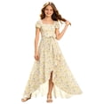 thumbnail image 1 of WOYY Girls Elegant Square Neck Floral Dress Party Ruffle Swing Maxi Dresses, Sizes 5-14, 1 of 3