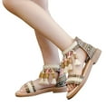 thumbnail image 1 of WOYY Girls Ethnic Style Roman Sandals with Soft Soles Summer Beach Shoes, 1 of 8